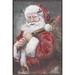24 x 36 Santa s Portrait - Framed & Embellished Canvas Holiday Wall Art