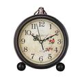 BESTONZON Vintage Style Alarm Clock Silent Antique Retro Table Clock Decorative Quiet Non-Ticking Clock Classic Retro Clock Desk Alarm Clock(Without Battery)