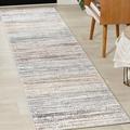 Loom Modern Strie Gray/Blue/Orange 2 ft. x 8 ft. Runner Rug