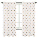 Boho Sun White and Pumpkin Semi-Sheer Rod Pocket Curtain Panels (Set of 2) by Sweet Jojo Designs