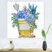 DESIGN ART Designart Blue Succulent Plant Composition Bohemian & Eclectic Canvas Wall Art Print 36 in. wide x 36 in. high