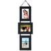 Lightly Distressed Collage Set Of 3 5 X 7 Wood Picture Frames On Hanging Ribbon Black (PortraitLandscapePortrait)