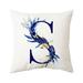 1PCS Throw Pillow Covers Alphabet Decorative Pillow Cases ABC Letter Flowers Cushion Covers 18 X 18 Inch Square Pillow Protectors For Sofa Couch Christmas Lumbar Pillows Decorative Throw Pillows