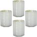 A&B Home Set of 4 White Octagonal Mercury Finish Glass Candle Holder