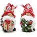 MKING Christmas Resin Gnomes Handmade Christmas Resin Gnomes Holiday Present Winter Table Christmas Tree Christmas Decorations Indoor and Display on Mantel or Window Sill