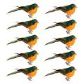 10pcs Artificial Birds with Clip Christmas Feathery Birds with Clip for Christmas Tree Ornament Decorations - 9x4cm
