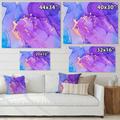 DESIGN ART Designart Purple And Blue Luxury Abstract Fluid Art VII Modern Canvas Wall Art Print 32 in. wide x 16 in. high