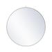 42 in. Metal Frame Round Mirror with Decorative Hook White