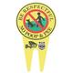 (Yellow) Double Sided No Pooping Dog Sign No Peeing Dog Sign With Stake Garden Signage