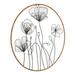 Kate and Laurel Jelica Framed Sculptural Floral Art Plaque 24 inch Diameter Round Metal and Rattan Dimensional Wall Art