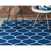 Contemporary Rosilan Collection Area Rug 5 Square - Navy Blue