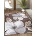 Solana Modern Floral 6 7 X 9 0 Area Rugs Non-Skid (Non-Slip) Rubber Backing Gray Brown Flowers Indoor Rug (6X9 Floral - Grey/Brown)