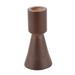NUOLUX Brown Candle Holder Imitation Copper Candlesticks Handicraft Solid Wooden Candle Stick for Desktop Church Wedding Decor Size S