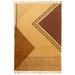 Casavani Hand Woven Rectangle Rug Boho Print Brown Natural Cotton Kilim 10x14 feet