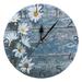 BESTONZON Elegant Daisy Wall Hanging Clock Decorative Round Clock for Home Office