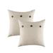 Tarmeek Farmhouse Throw Pillow Covers Triple Button Vintage Linen Solid Decorative Pillow Cover for Couch Bed and Chair Off 18 x 18 inches 45 x 45 cm Pack of 2
