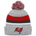 Youth New Era Heather Gray Tampa Bay Buccaneers Cuffed Knit Hat with Pom