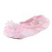 Cathalem Shoes Girls Little Kid Female Toddler Extra Wide Shoes Ballet Performance Indoor Star Lace Flower Yoga Practice Dance Shoes Summer Shoes Girls Pink 13.5