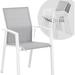 CozyHom Outdoor Patio Aluminum Dining Chairs Set of 4 Furniture Outside Stackable Furniture for Lawn Balcony Quick-Drying Textilene Fabric White