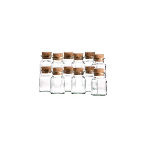 12er Set Gewürzgläser 150ml + Korken, Aufbewahrung von Tee, Kräutern & Gewürzen