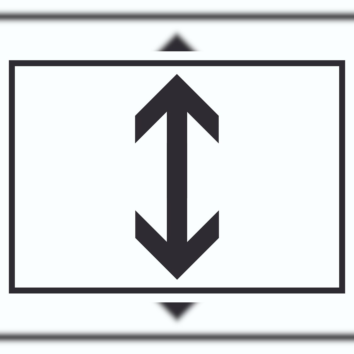 Richtungspfeil hoch runter Schild waagerecht schwarz weiss Pfeil A6 Rückseite selbstklebend Image