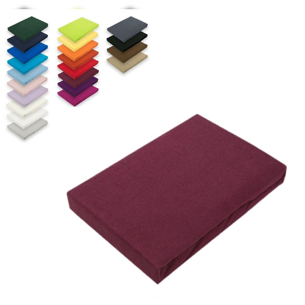 EXKLUSIV HEIMTEXTIL Microfaser Spannbettlaken Rundumgummizug 90 - 100 x 200 cm + 28 cm Bordeaux Image