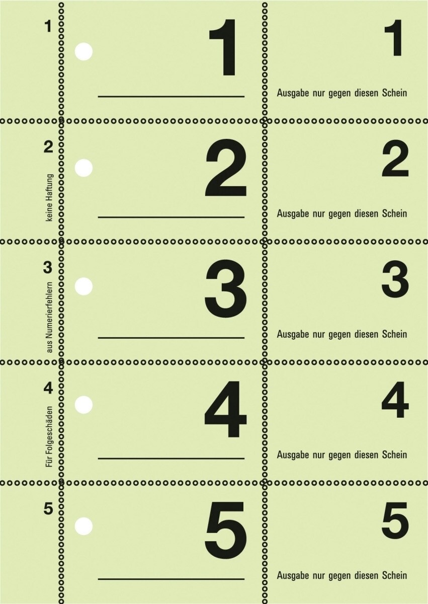 Avery Zweckform Garderobennummern A6 farbig sortiert 100 Blatt / Block farbig sortiert Image