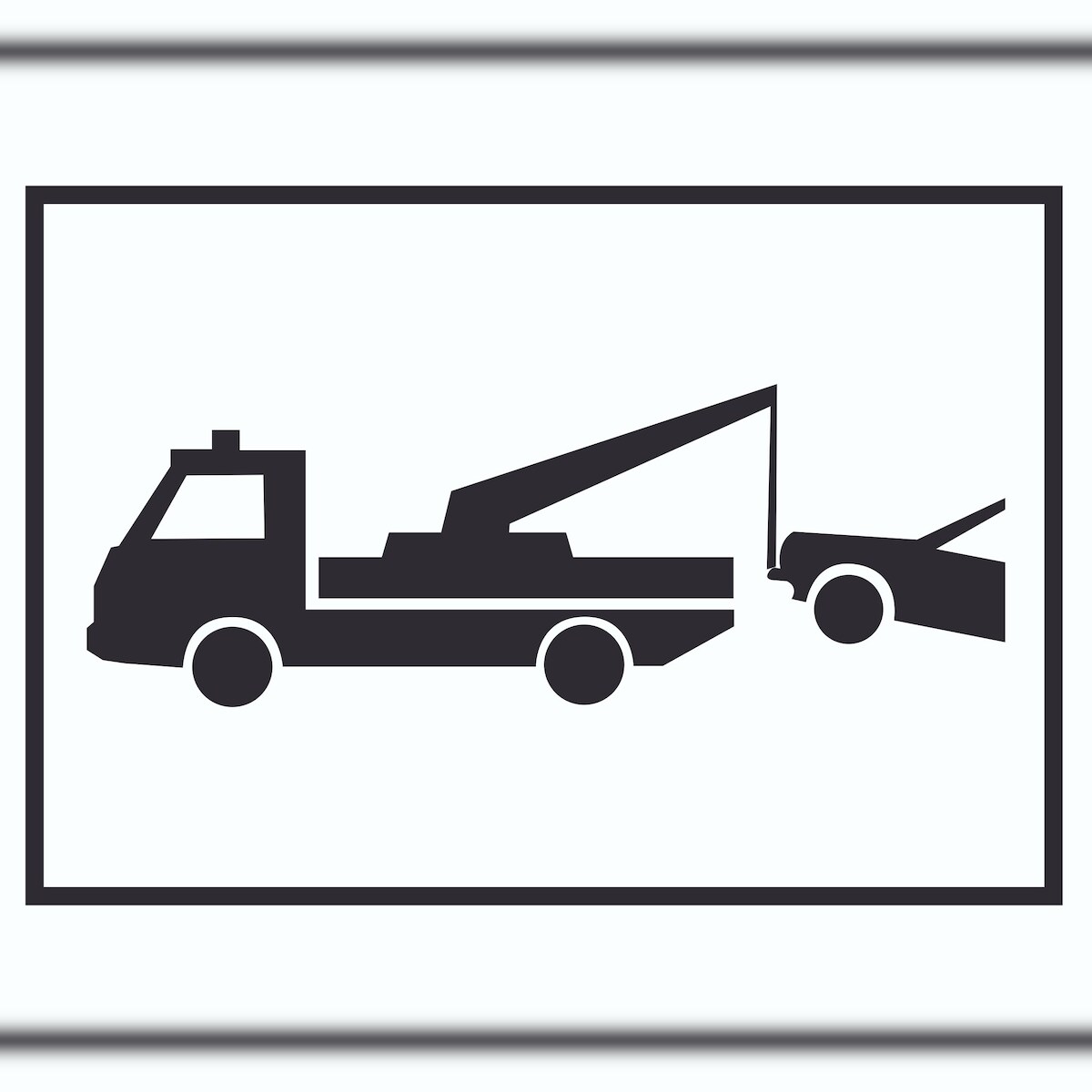 Widerrechtlich abgestellte Fahrzeuge Symbol Schild A6 Rückseite selbstklebend Image