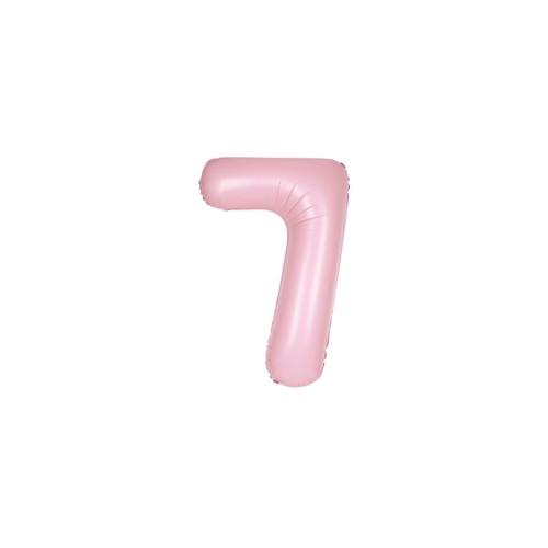 XL Folienballon rosa matt Zahl 7