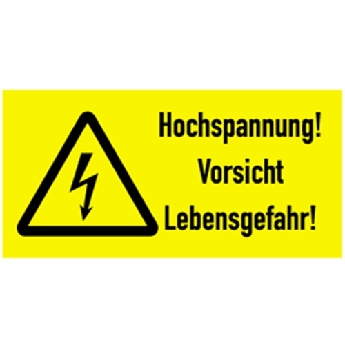 Schild Hochspannung! Vorsicht Lebensgefahr!, Kombischild, Kunststoff, 300x200 mm Image