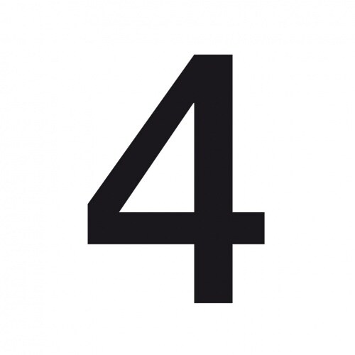 Aufkleber I Stanzzahl 4, wasserfest, schwarz, Folie, selbstklebend, Schrifthöhe 100mm, 10/VE Image