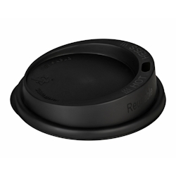 VEPATIM 25x Domdeckel Trinkdeckel für Mehrweg-Kaffeebecher Coffee to go O 80mm schwarz