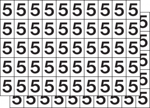 Klebezahlen, Ziffer 3, schwarz/weiß - 1 Bund = 100 Stk - 22x30 mm Folie selbstklebend Image