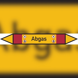 Rohrleitungskennzeichen Abgas - 187x26 mm Folie selbstklebend Image