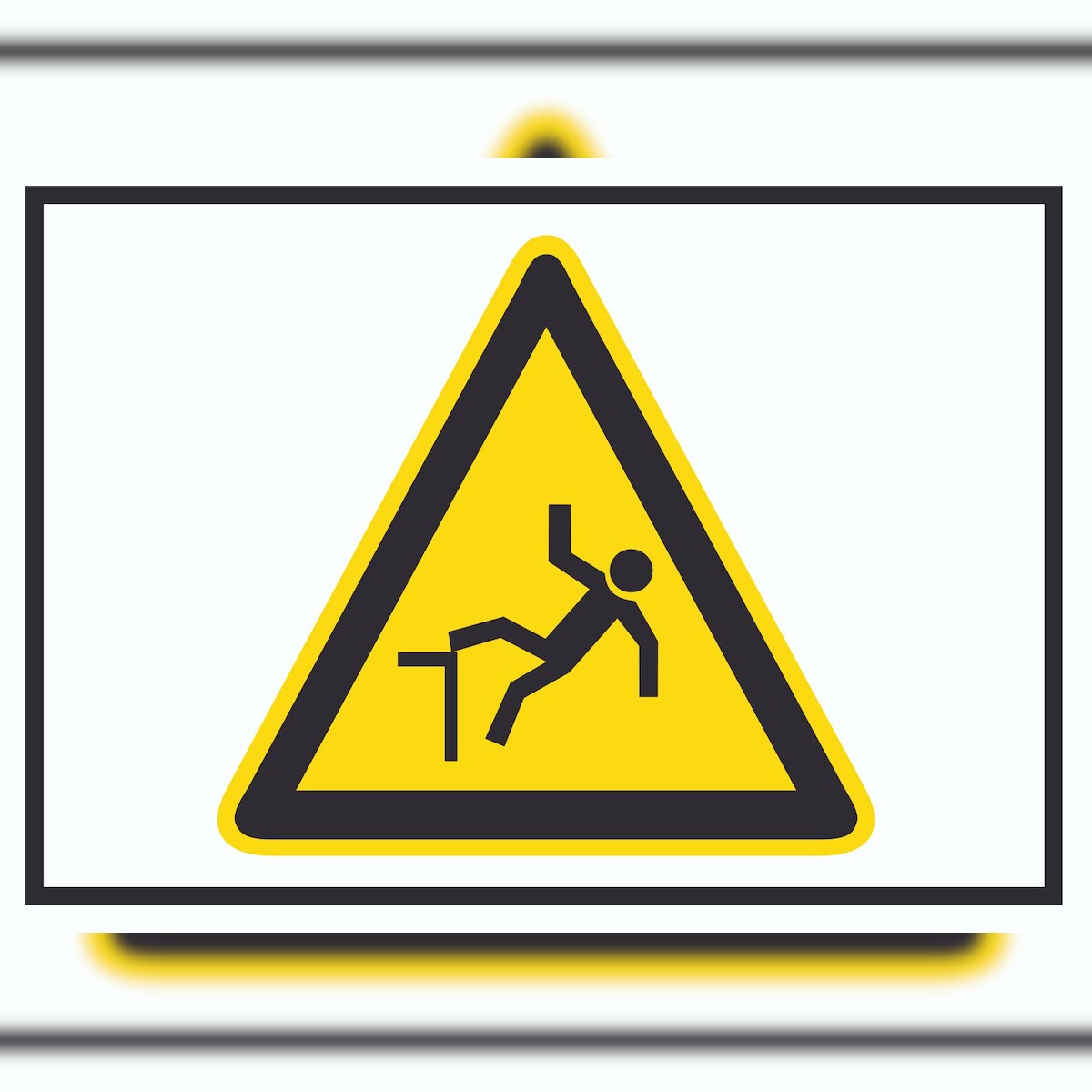 Vorsicht Absturzgefahr Symbol Schild A6 Rückseite selbstklebend Image