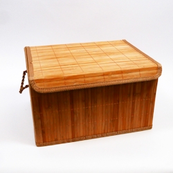 Bambus Kiste Regalkorb Box Schachtel Kästchen braun H 22 x B 26 x L 36 cm Image