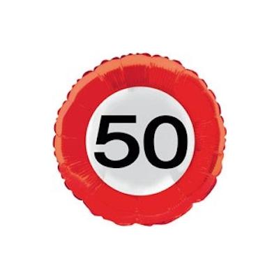 50. Geburtstag Verkehrsschild Folienballon