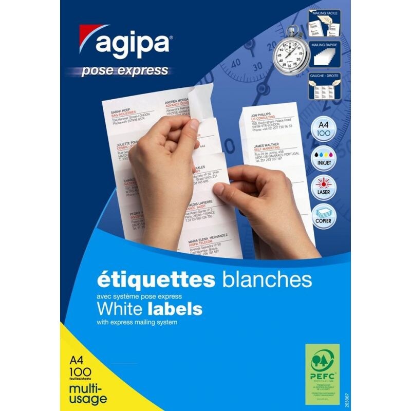 agipa Universal-Etiketten, 105,0 x 74,0 mm, mit Abzieh-Hilfe Image
