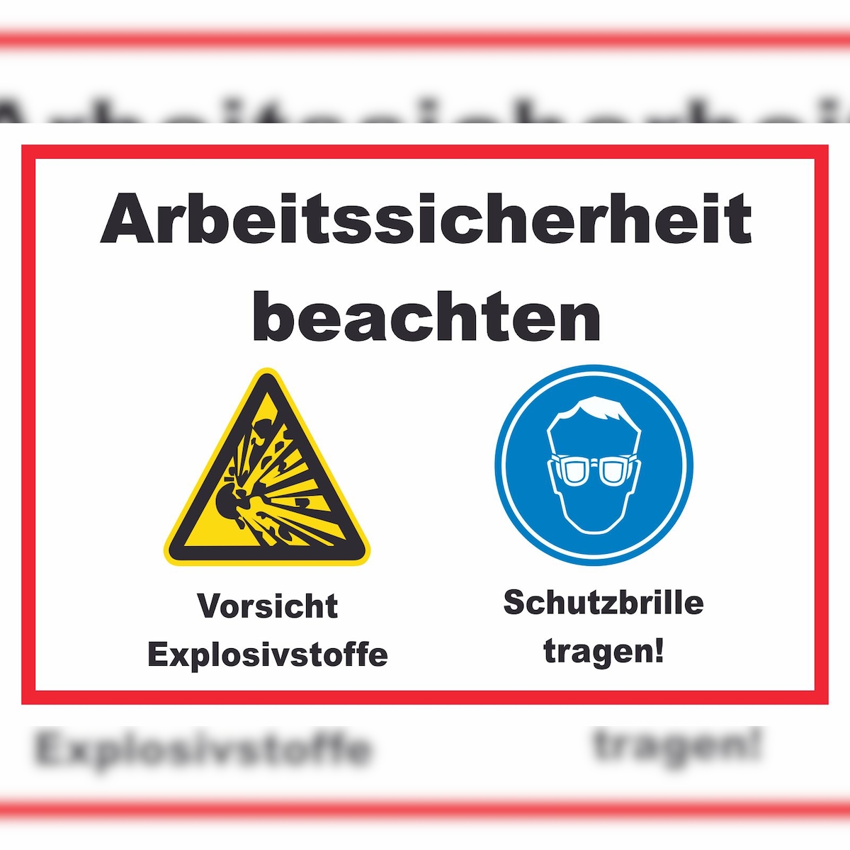 HB-Druck Arbeitssicherheit Explosionsstoffe Schutzbrille Schild A5 Rückseite selbstklebend Image