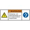 Aufkleber I Produktsicherheitsschild Warnung Reinigungs- und, RoHS konform, Folie, 100x35mm, ISO 3864-2