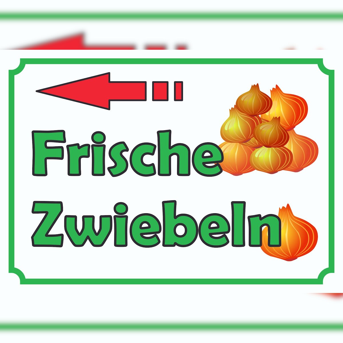 Verkaufsschild Schild Zwiebeln links A4 (210x297mm) Image