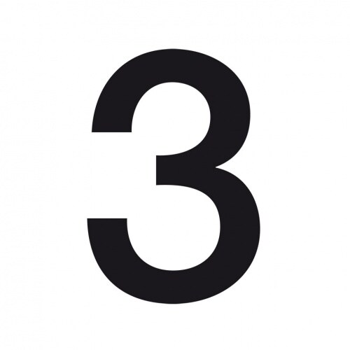 Aufkleber I Stanzzahl 3, wasserfest, schwarz, Folie, selbstklebend, Schrifthöhe 75mm, 10/VE Image