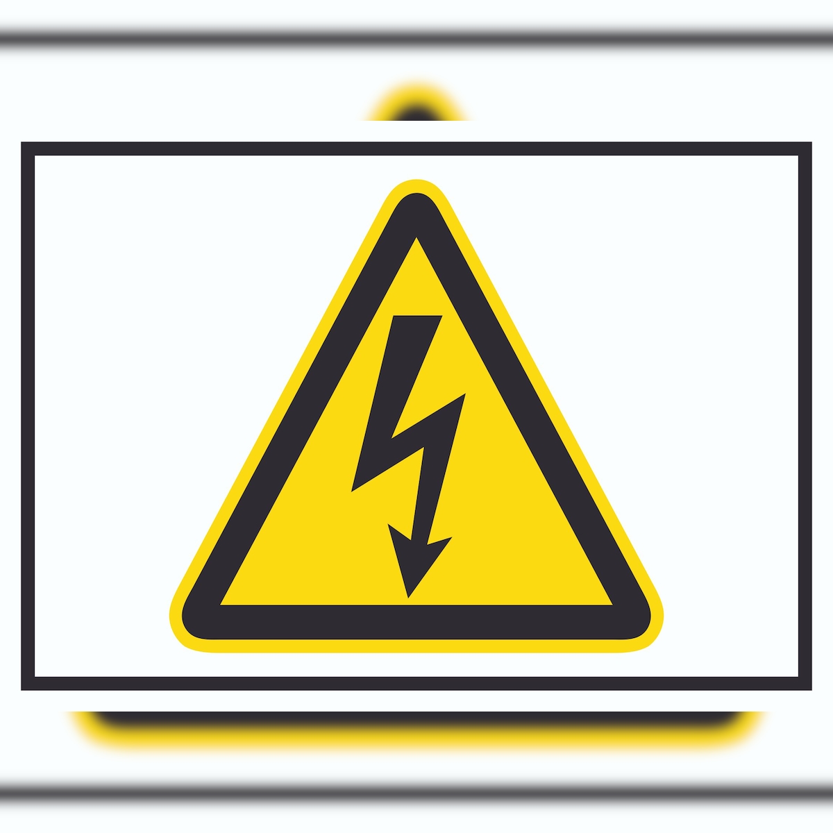 Vorsicht Elektrische Spannung Symbol Schild A5 Rückseite selbstklebend Image