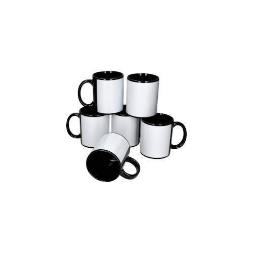6er Set CARINA schwarze Kaffeebecher zum Beschriften – A2010