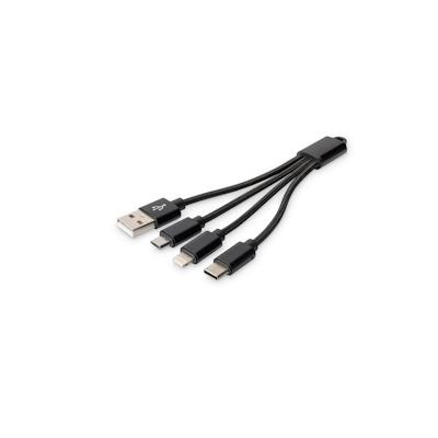 Digitus 3-in-1 Ladekabel, USB A - Lightning + Micro USB + USB-C