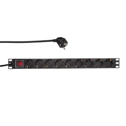 LogiLink Professional 19" Steckdosenleiste 9-fach CEE7/3, mit Schalter 1 Stück Image