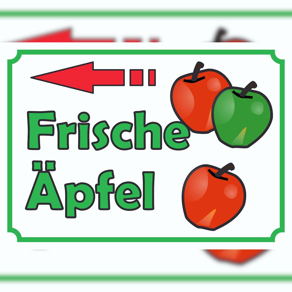 Verkaufsschild Schild Äpfel links A3 Rückseite selbstklebend Image