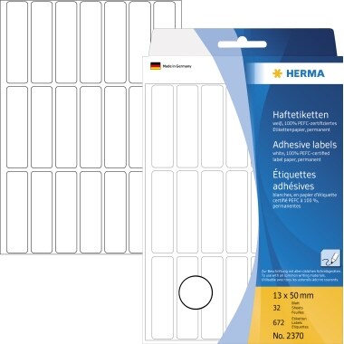 HERMA Vielzwecketikett 2370 13x50mm Papier weiß 672 St./Pack. Image