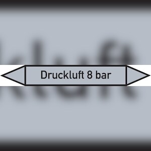 Rohrleitungskennzeichen Druckluft 8 bar - 187x26 mm Folie selbstklebend Image