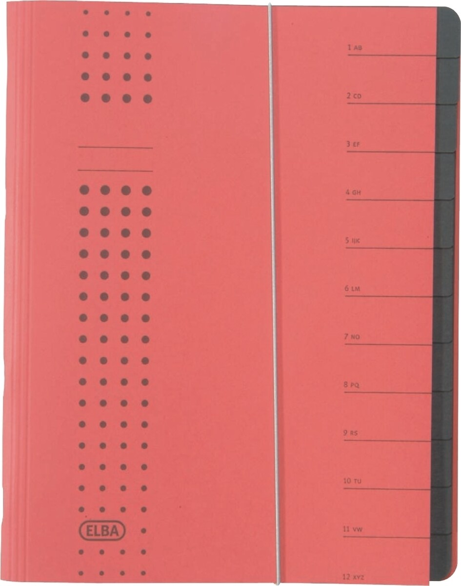 ELBA Ordnungsmappe chic A4 12 Fächer Karton 450 g/qm rot Image